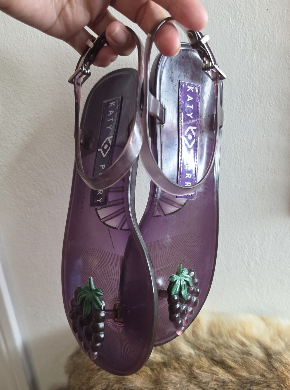 Katy Perry Collections Purple Jelly Ankle-Strap Sandals Size 6.5 - Picture 5 of 7